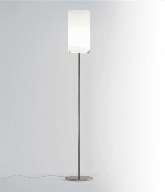 Image 1 of Christian Ploderer "Cpl F1" Floor Lamp with Chrome Base and Blown Glass Shade.