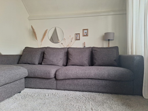 3-Seater Sofa Zuiver Sense Espresso + Hocker