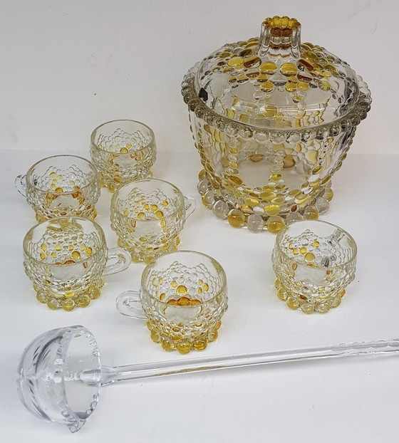 Image 1 of 8X Elaborate Bowl &amp; Drink Set con Mestolo di Cristallo