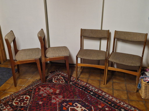 4X Vintage Teak Dining Chair Erik Buch