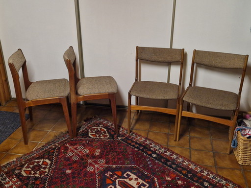 4X Vintage Teak Dining Chair Erik Buch