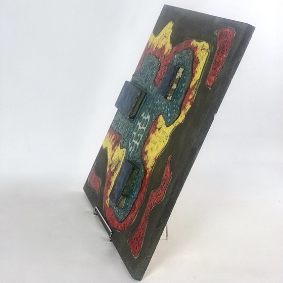 Image 1 of Vintage glazed ceramic wall plaque