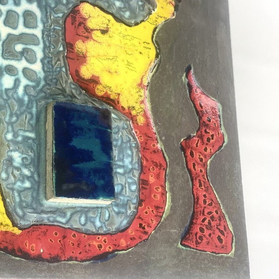 Image 1 of Vintage glazed ceramic wall plaque