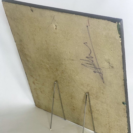 Image 1 of Vintage glazed ceramic wall plaque