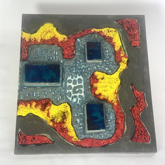 Image 1 of Vintage glazed ceramic wall plaque