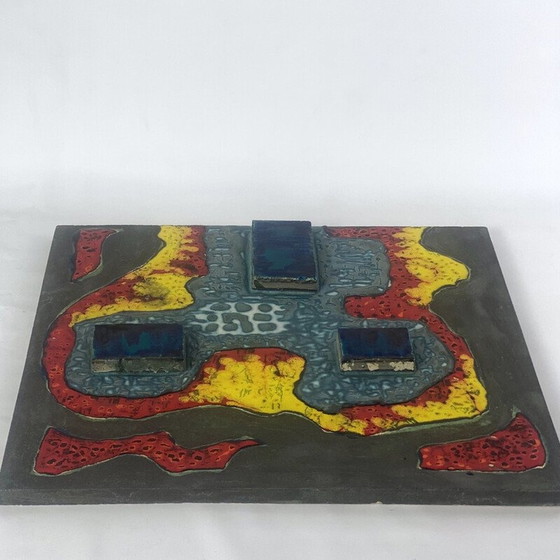 Image 1 of Vintage glazed ceramic wall plaque