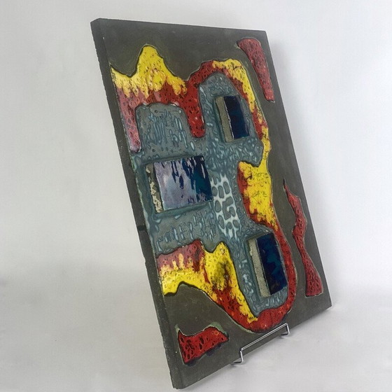 Image 1 of Vintage glazed ceramic wall plaque