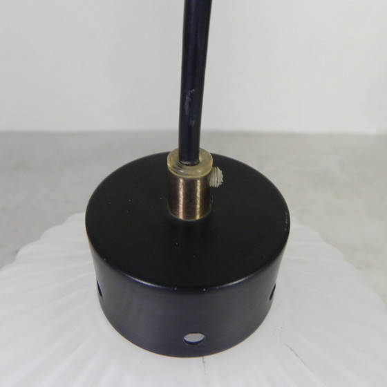 Image 1 of Vintage Pendant Lamp With White Ribbed Glass Bulb, 1960s