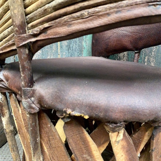 Image 1 of Poltrona vintage in pelle e legno, Messico anni '70