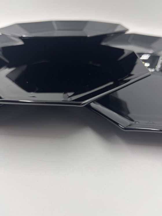 Image 1 of Set Of 7 Arcoroc Black Dinner Plates