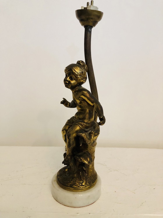 Image 1 of Lampe De Table Style Art Nouveau Signée Lf Moreau