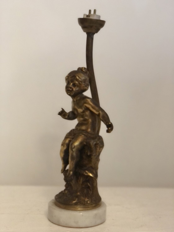 Image 1 of Lampe De Table Style Art Nouveau Signée Lf Moreau