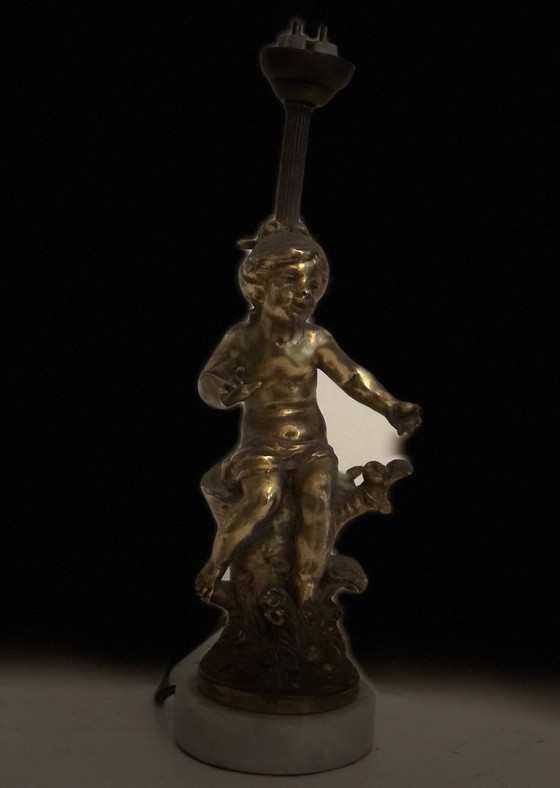 Image 1 of Lampe De Table Style Art Nouveau Signée Lf Moreau