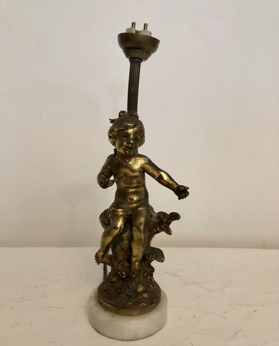 Image 1 of Lampe De Table Style Art Nouveau Signée Lf Moreau