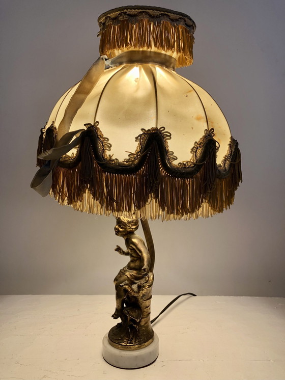 Image 1 of Lampe De Table Style Art Nouveau Signée Lf Moreau