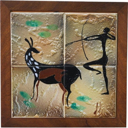 Vintage ceramic wall plaque, 1960