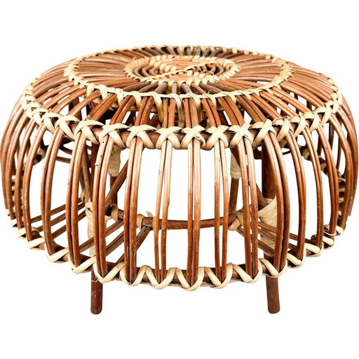 Mid-century rattan stool