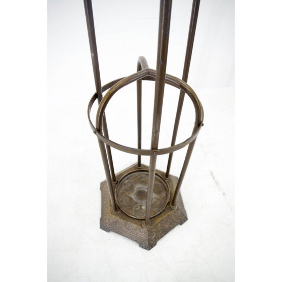 Image 1 of Vintage iron and brass finish coat rack by Vichr and Co., Austria 1900