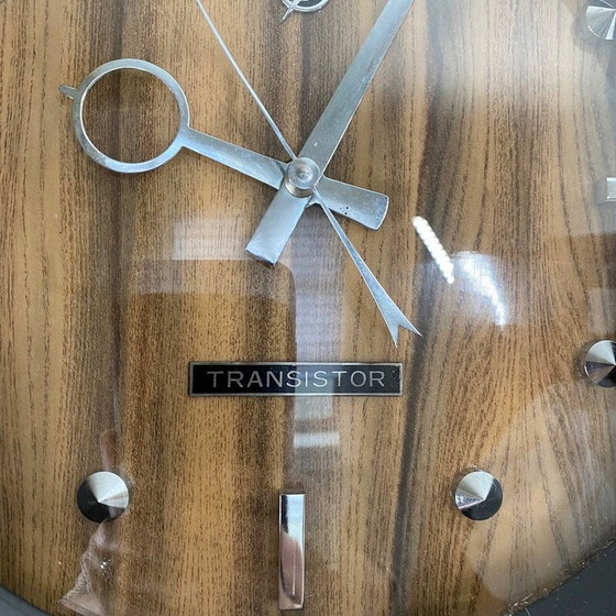 Image 1 of Vintage wood and plywood wall clock by Transistor