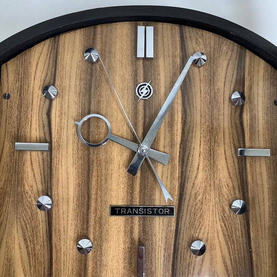 Image 1 of Vintage wood and plywood wall clock by Transistor