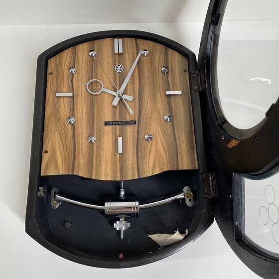 Image 1 of Vintage wood and plywood wall clock by Transistor
