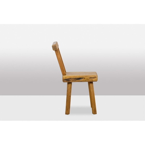 Image 1 of Set di 10 sedie vintage in rovere e faggio naturale per Mobichalet, Belgio 1960