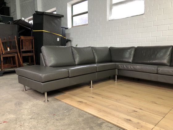 Image 1 of Boconcept leather sofa gray leather couch leather corner sofa sofa couch corner sofa