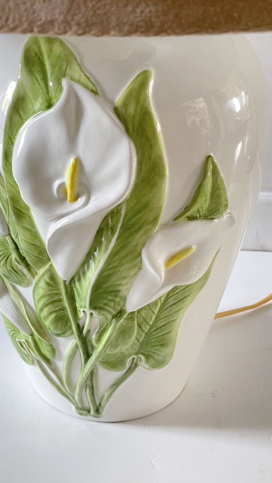 Image 1 of Fleurs D'Arum Italian Ceramic Lamp