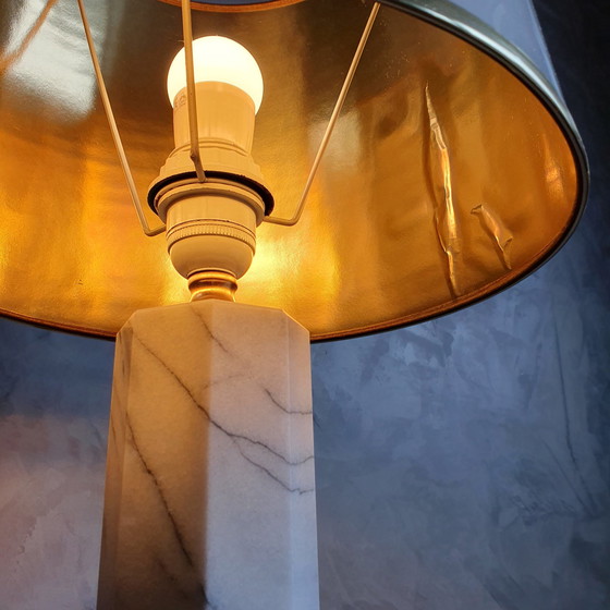 Image 1 of 1960s Marble Table Lamp White