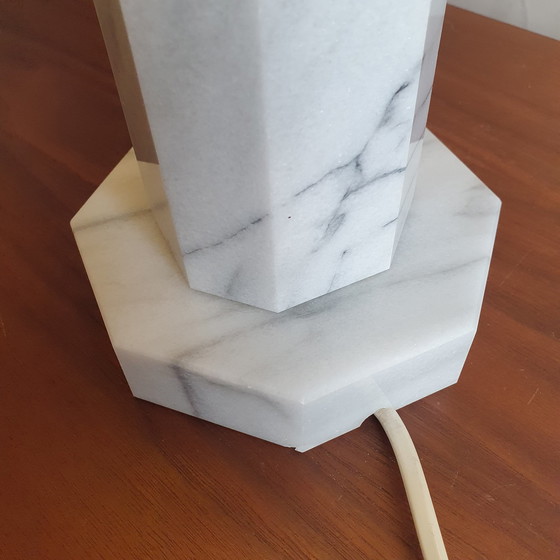 Image 1 of 1960s Marble Table Lamp White