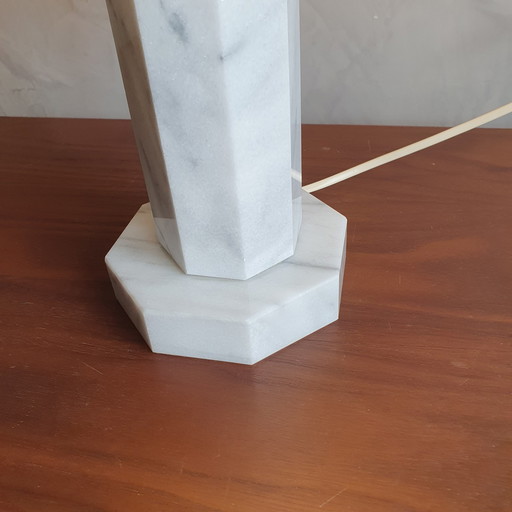 1960s Marble Table Lamp White