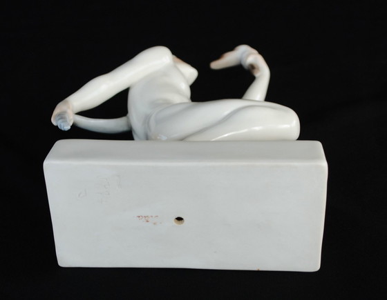 Image 1 of Man Naked With Olympic Torchbearer Herend Porcelain