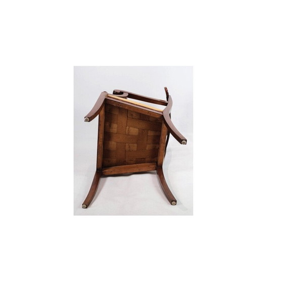 Image 1 of Coppia di poltrone vintage in mogano con tessuto chiaro, 1860