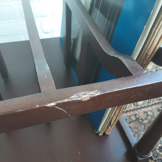 Image 1 of Mobiletto porta dischi in legno d'epoca