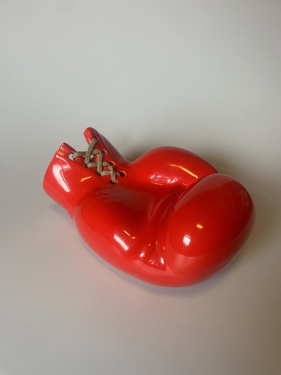 Image 1 of Red Ceramic Boxing Glove - J.C. Peiré, Made In France