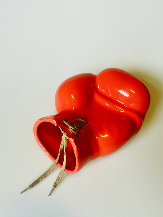 Image 1 of Red Ceramic Boxing Glove - J.C. Peiré, Made In France