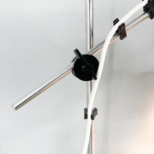 Vintage metal table lamp in creamy colour, Hungary 1970