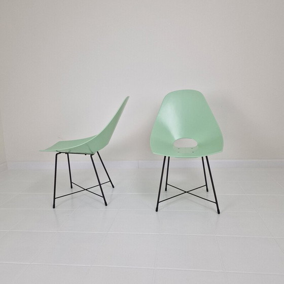 Image 1 of Pair of vintage chairs by Augusto Bozzi for Saporiti, Italy 1950s