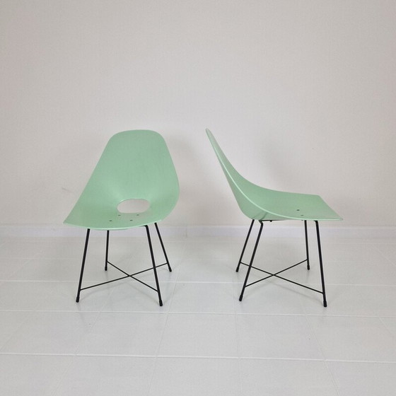 Image 1 of Pair of vintage chairs by Augusto Bozzi for Saporiti, Italy 1950s