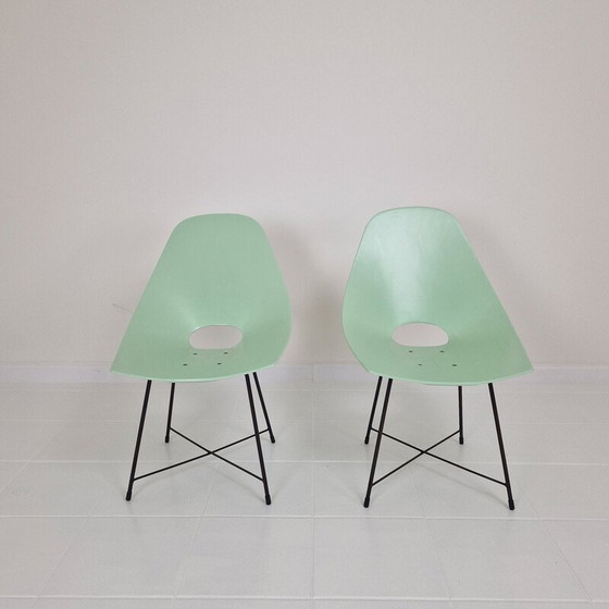 Image 1 of Pair of vintage chairs by Augusto Bozzi for Saporiti, Italy 1950s