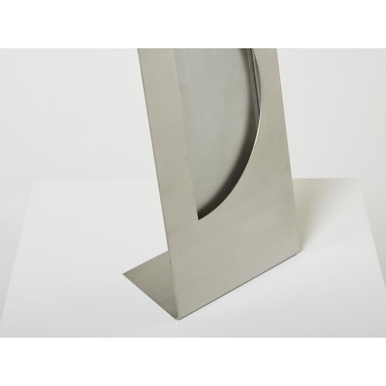 Image 1 of Vintage brushed steel photo frame by Gabriella Crespi for Christian Dior, 1970