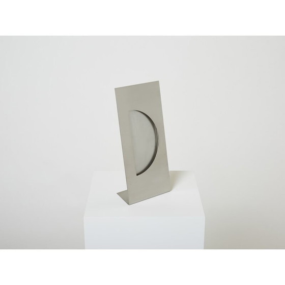 Image 1 of Vintage brushed steel photo frame by Gabriella Crespi for Christian Dior, 1970