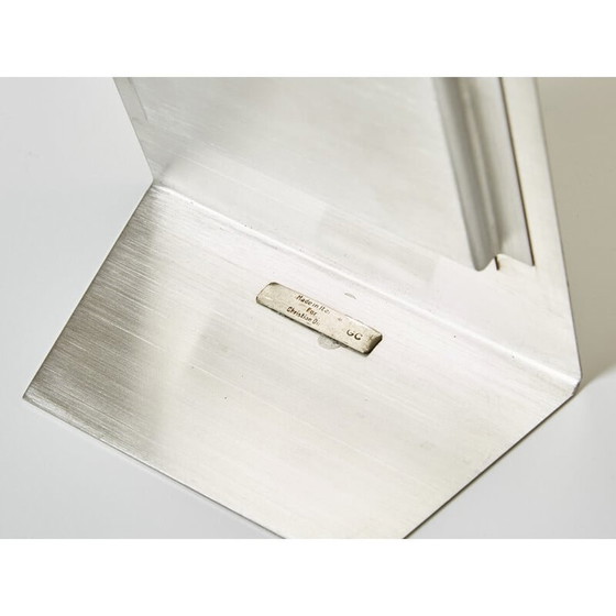 Image 1 of Vintage brushed steel photo frame by Gabriella Crespi for Christian Dior, 1970