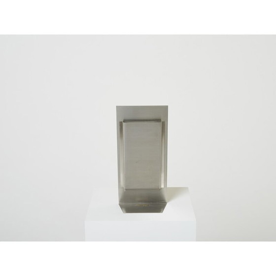 Image 1 of Vintage brushed steel photo frame by Gabriella Crespi for Christian Dior, 1970