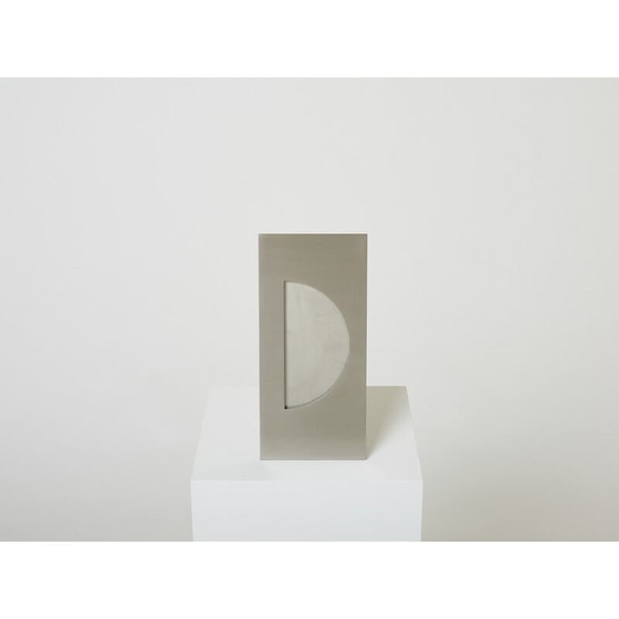Image 1 of Vintage brushed steel photo frame by Gabriella Crespi for Christian Dior, 1970