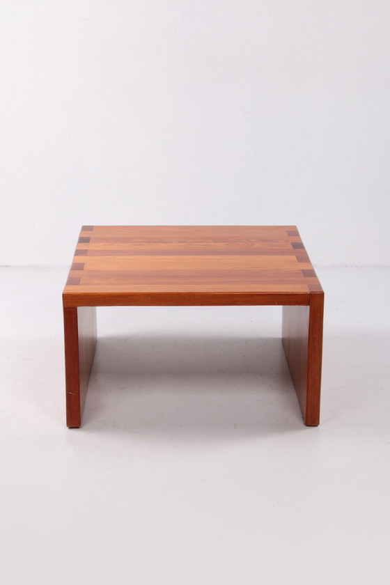 Image 1 of Vintage Brutalist Pine Wood French Coffee Table