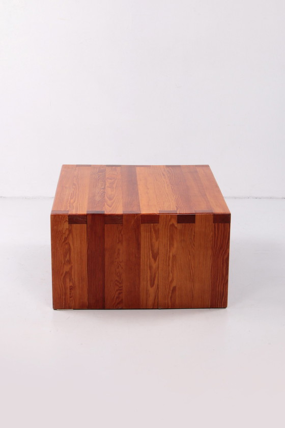 Image 1 of Vintage Brutalist Pine Wood French Coffee Table