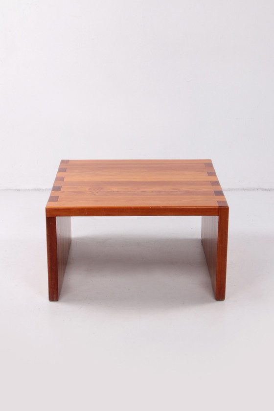 Image 1 of Vintage Brutalist Pine Wood French Coffee Table