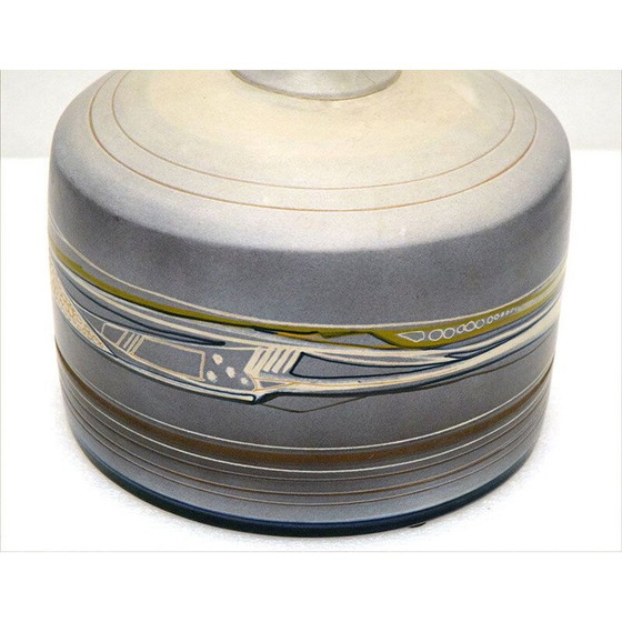 Image 1 of Vaso vintage in terracotta con decoro futuristico, 1960