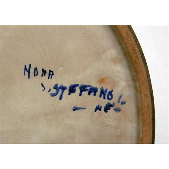 Image 1 of Vaso vintage in terracotta con decoro futuristico, 1960